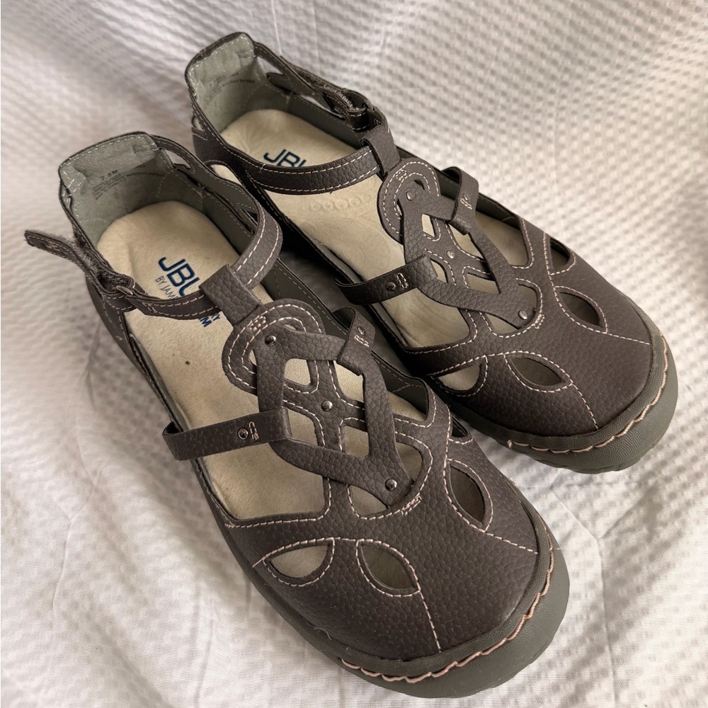 JBU by Jambu Sandals Women Cottagecore Sydney Gray Cutout Flats Size 7.5